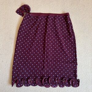 Prada Burgundy Polka Dot Pencil Skirt with Loop Hem Detail 44